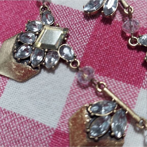 Vintage Necklace Mirror Rhinestones & Crystal Beads - Picture 8 of 8